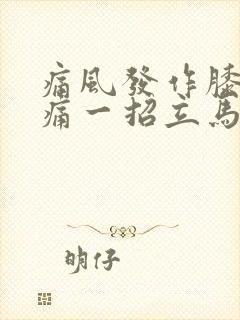 痛风发作膝盖疼痛一招立马缓解封面