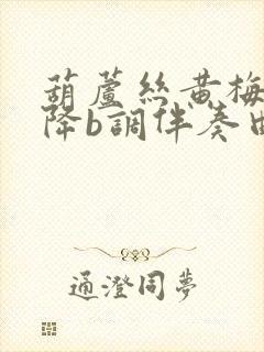 葫芦丝黄梅悠悠降b调伴奏曲