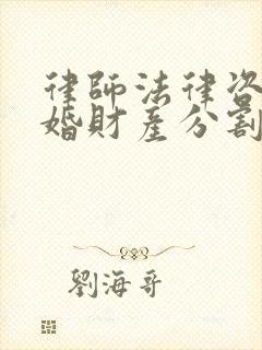 律师法律咨询离婚财产分割