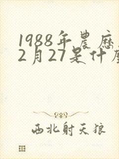 1988年农历2月27是什么命封面