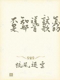 不知道该怎么说是哪首歌的歌词封面