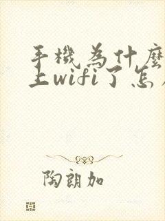 手机为什么连不上wifi了怎么回事