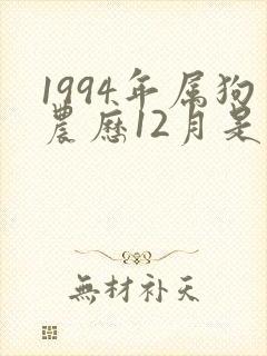 1994年属狗农历12月是什么命封面