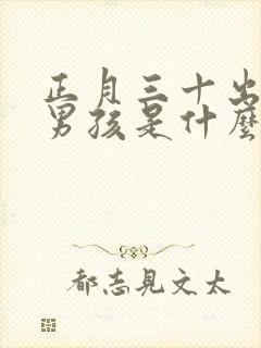 正月三十出生的男孩是什么命