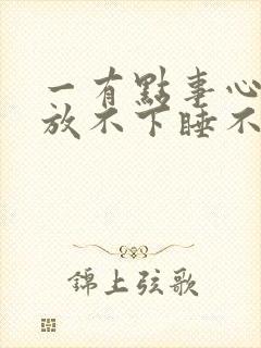 一有点事心里就放不下睡不着封面