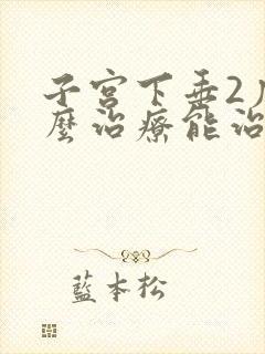 子宫下垂2度怎么治疗能治疗好吗