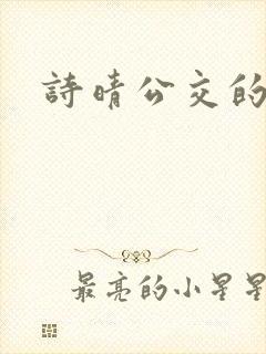 诗晴公交的小说