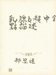 乳腺b超中钙化点描述