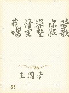 我情深你若懂原唱完整版歌词