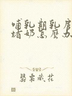 哺乳期乳房胀痛堵奶怎么办封面