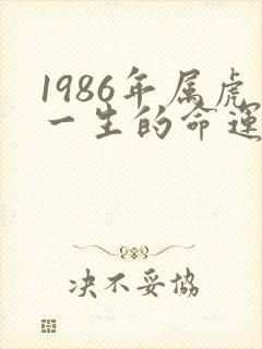 1986年属虎一生的命运封面