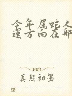 今年属蛇人的财运方向在哪里封面