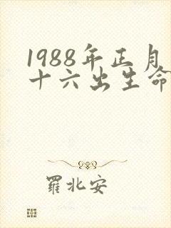 1988年正月十六出生命运