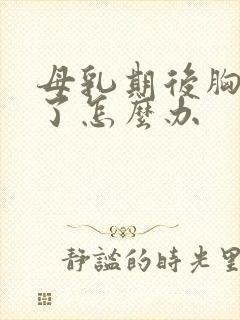 母乳期后胸变小了怎么办