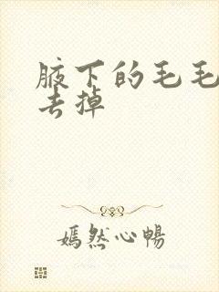 腋下的毛毛怎么去掉