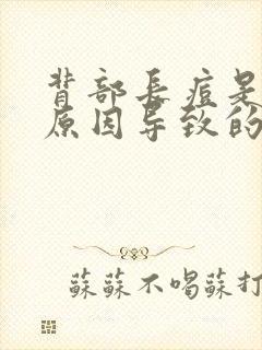 背部长痘是什么原因导致的