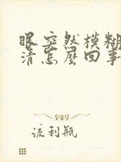 眼突然模糊看不清怎么回事