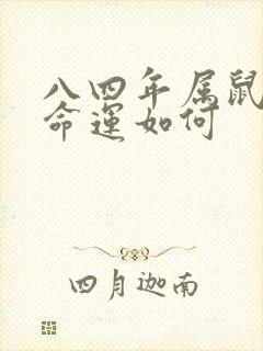 八四年属鼠人的命运如何封面