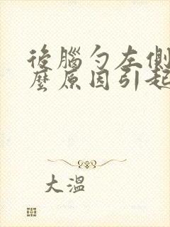 后脑勺左侧痛什么原因引起的