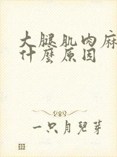 大腿肌肉麻木是什么原因封面