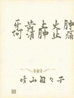 牙齿上火肿痛如何消肿止痛吃什么药