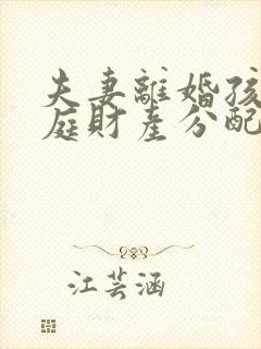 夫妻离婚孩子家庭财产分配