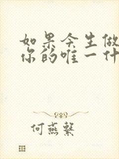 如果今生做不了你的唯一什么歌曲