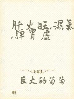 肝火旺,湿气重,脾胃虚