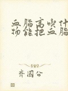 血脂高吃什么食物能把血脂降下来