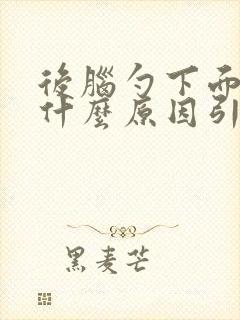 后脑勺下面疼痛什么原因引起的封面