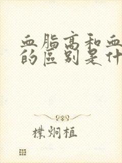 血脂高和血脂稠的区别是什么