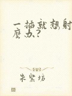 一插就想射该怎么办?