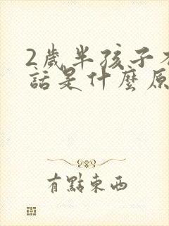 2岁半孩子不说话是什么原因