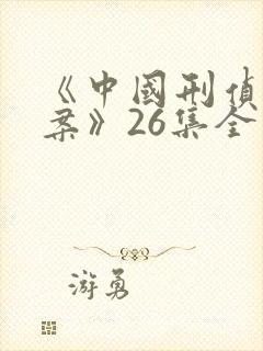 《中国刑侦一号案》26集全