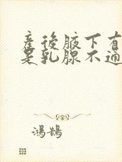 产后腋下有疙瘩是乳腺不通吗