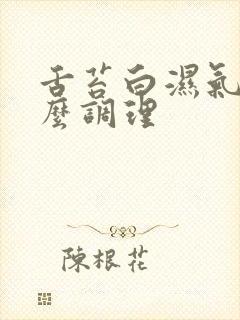 舌苔白湿气重怎么调理