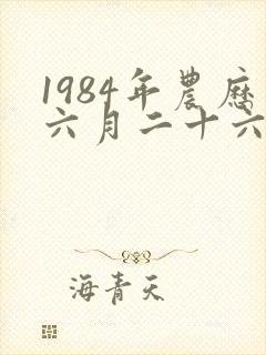 1984年农历六月二十六是什么命