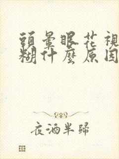 头晕眼花视力模糊什么原因