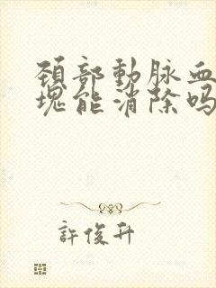 颈部动脉血管斑块能消除吗