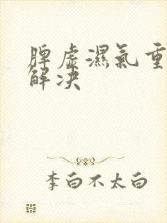 脾虚湿气重怎么解决