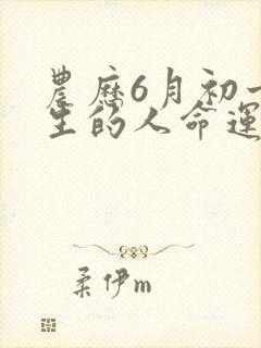 农历6月初十出生的人命运
