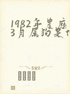 1982年农历3月属狗是什么命