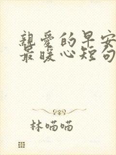 亲爱的早安情话最暖心短句