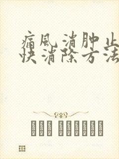 痛风消肿止痛最快消除方法封面