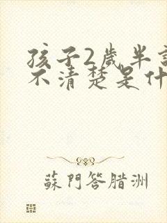 孩子2岁半说话不清楚是什么原因