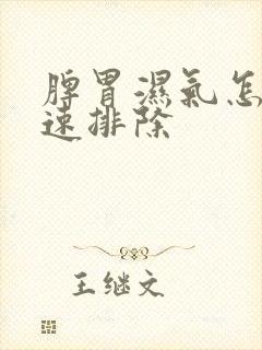 脾胃湿气怎样快速排除