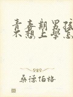 青春期男孩叛逆不想上学怎么管教封面