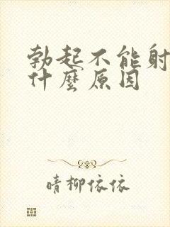 勃起不能射精是什么原因