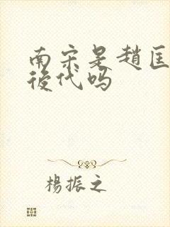 南宋是赵匡胤的后代吗封面