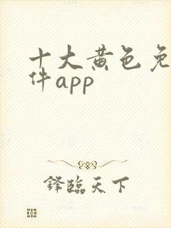 十大黄色免费软件app